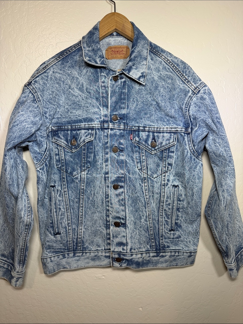 Vintage Levi's 80s Acid Wash Denim Trucker Jacket Made in USA 🇺🇸 Size S 70507